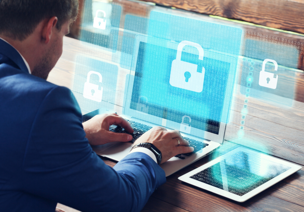 Image of a person using an unprotected computer.