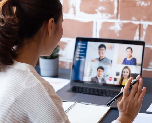 View of person on a zoom call